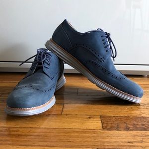 COLE HAAN Men’s Blue Suede Grand Os Shoes 9.5
